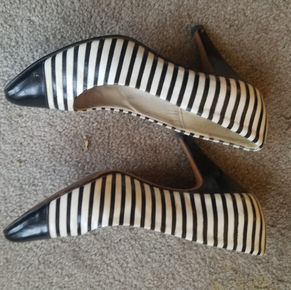 Black & White striped shoes